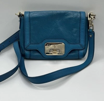 Cole Haan Marissa Crossbody Small Handbag Blue Leather Silver hardware 551 - Image 1 of 4