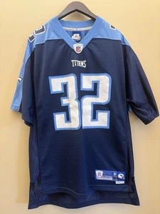 #284) TITANS Men's NFL Blue Reebok Size Medium Football Jersey #32 P. Jones MC - Picture 1 of 5