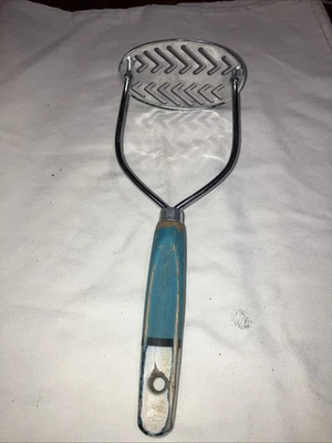 Vintage Skyline Potato Masher Wooden Handle  1960 1970s - Image 1 of 4