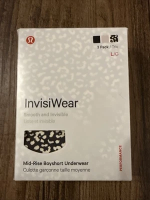 NUEVO CON ETIQUETAS Lululemon Ropa invisible grande *Paquete de 3* Ropa interior corta de tiro medio negra marfil Foto 1 de 3