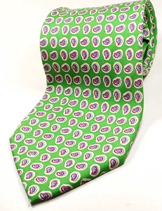 POLO RALPH LAUREN Handmade in ITALY 100% Silk Tie Green Pink Purple Blue NEW - Picture 1 of 6