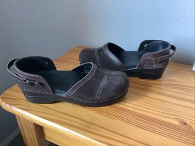 Dansko Clogs Brown Suede Mary Jane Sally Shoes Sz 39 8.5-9 Made In Poland-EUC! - Image 1 of 4