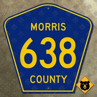 Letrero marcador de ruta de carretera New Jersey Morris County Road 638 18x18 Foto 1 de 2