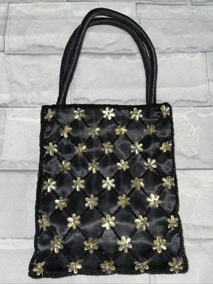 Sasha New York Black Silky Coin/Money Purse, Mini Hand Bag #305 TLC - Image 1 of 4