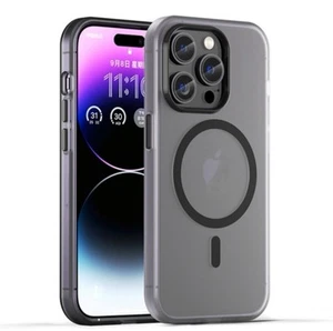 MagSafe Frosted Translucent Full Coverage Case For iPhone 16 Pro Max (Black) - Picture 1 of 7
