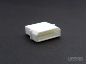 PC 4-pin IDE (Molex) Connector Housing Male - WHITE [1pc] - Picture 1 of 2