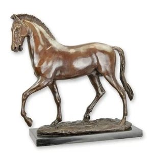 Figura de Bronce Escultura Caballo en Base Altura 55CM Bronce Figura - Imagen 1 de 1