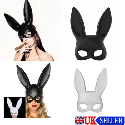 UK-Bondage Bunny Mask Sexy Masquerade Ball Party Adults Rabbit Ears Mask Cosplay - Bild 1 von 4