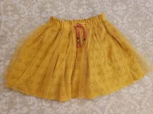 Matilda Jane 6 Wonderment After School Fun Skirt Skort Mustard Yellow Tulle - Picture 1 of 5
