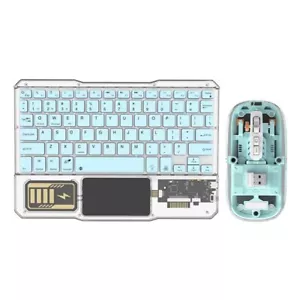 Transparent Rgb Rechargeable phone Tablets Bluetooth Wireless Backlit Keyboard - Picture 1 of 17