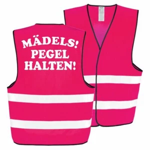 Chaleco de advertencia rosa refranes divertidos chicas mantener nivel JGA Malle mallorca girls - Imagen 1 de 4