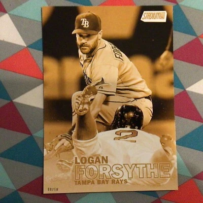 LOGAN FORSYTHE #84 Rays 2016 Topps Stadium Club 5X7 Gold Version 08/10 Made - Image 1 of 2