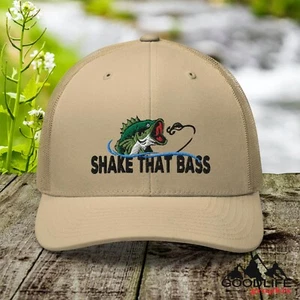 Bass Fishing Hat, Shake That Bass Fisherman Trucker Hat for Men Women - Picture 1 of 34