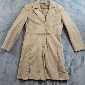 Cappotto vintage Newport News da donna in pelle taglia Med steampunk Y2K cucito gotico - Foto 1 di 18