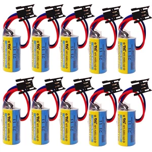 10Pcs ER17330V/3.6V 1700mAh A6BAT Mitsubishi PLC Lithium Battery Size 2/3A+Plug - Picture 1 of 5