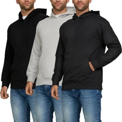 PACK DE 3: Pullover de lana para hombre sudadera con capucha invierno cálido mezcla de algodón para ropa informal de gimnasio Foto 1 de 2