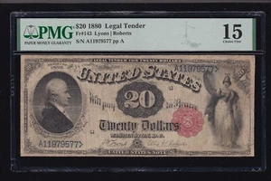 US 1880 $20 Hamilton Legal Tender FR 143 Lyons/Roberts PMG 15 (577) - Picture 1 of 2