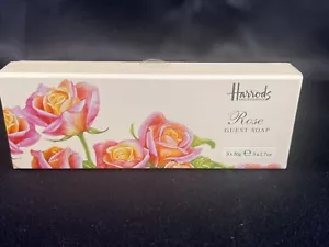 VTG Rare New Open Box Harrod's Rose Bath Soap Finely Milled 3 Soaps In Box - Picture 1 of 17