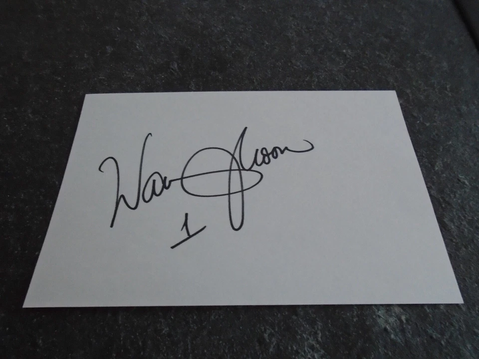 WARREN MOON SIGNED 4X6 INDEX CARD HOUSTON OILERS SEATTLE SEAHAWKS HOF - Image 1 of 1