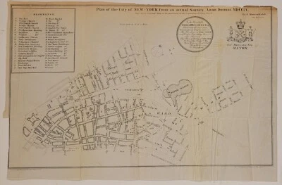 Antique 1853 facsimile Plan of the City of NEW-YORK MDCCLV 1755 Valentine - Image 1 of 4