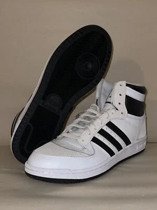 Adidas (Top Ten RB) Hi 3-Stripe Shoes White Black Men's Size 9 New (GX0741) - Picture 1 of 7