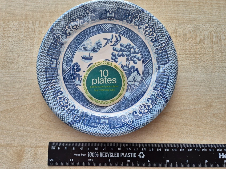 10 x Platos de Papel LILY Vintage - Patrón Oriental Azul y Blanco - Totalmente Nuevos Foto 1 de 1