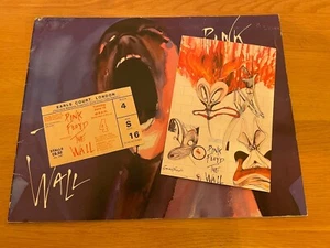Pink Floyd The Wall Tour Programme Ticket And Postcard 1981 - Imagen 1 de 5