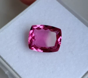 AAA+ Rubellite Tourmaline Cushion Cut Eye Clean Tourmaline Gemstone 2.51 Ct - Picture 1 of 7