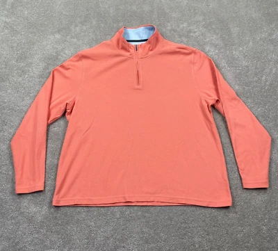 Sudadera JOS.A.BANK Traveler Para Hombre Calce A Medida Cuarto Cremallera Talla XL Naranja Foto 1 de 4