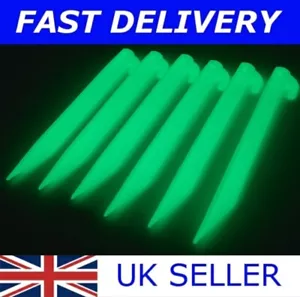 🔥X6 Glow In The Dark Plastic Tent Pegs Camping Rope Festival Gazebo Awning - Picture 1 of 5