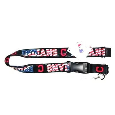 Cleveland Indians Lanyard Keychain Independence, USA Flag Design Red White Blue - Image 1 of 4