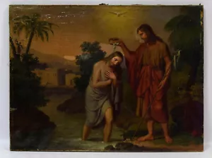 1864 Josef ARNOLD 1788-1879 ART hasta 6500€ Cuadro antiguo bautismo Jesús, óleo - Imagen 1 de 17