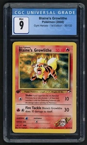 ***1x CGC 9 Blaine's Growlithe Gym Heroes 1st Edition 35*** Pokemon -Kid Icarus- - Picture 1 of 2