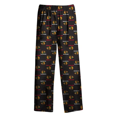 Chicago Blackhawks Youth Logo Print Pajama Pants NHL Official Lounge Sleepwear Cover