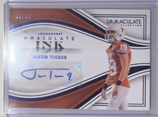 Justin Tucker 2023 Immaculate Collegiate Immaculate Ink Autograph BLUE #D/49