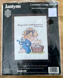 VTG JANLYNN Counted Cross Stitch Kit, Many Waters Cannot Quench Love, #59-24 - Picture 1 of 7