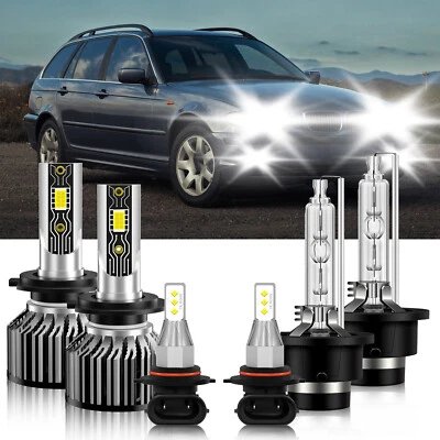 6x LED HID Headlight Bulbs High Low Beam Fog Light 6500K For BMW 325xi 2001-2001 - Изображение 1 из 4
