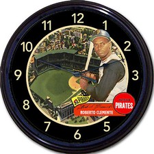 Roberto Clemente Pittsburgh Pirates Baseball Card Wall Clock Forbes Field MLB 