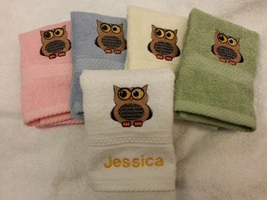 ¡UNA TELA CARA BÚHO PERSONALIZADA NOMBRE REGALO NAVIDAD FRANELA BORDADA! - Imagen 1 de 1