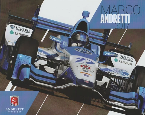 2017 Marco Andretti United Fiber & Data Honda Dallara Indy Car postcard Cover