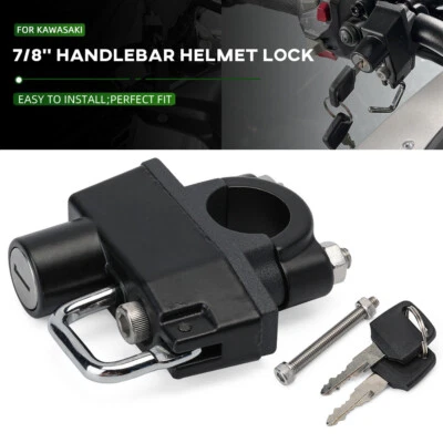 Guidão capacete trava segurança antirroubo para KAWASAKI Z750S Versys-X 300 KLR650 - Imagem 1 de 4