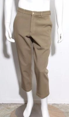 Pantalones de vestir recortados de lana beige tostado COMME DES GARCONS para hombre L HECHOS EN JAPÓN Foto 1 de 4