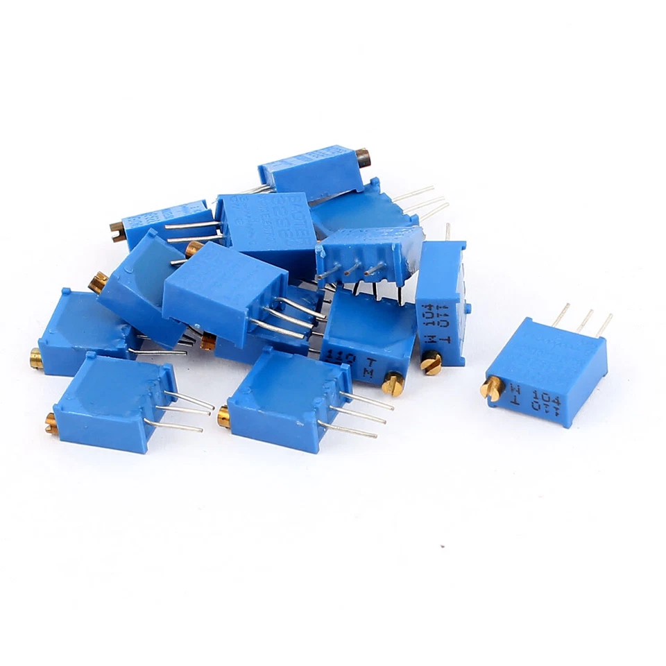 15 Pcs Potenciómetro multivuelta 3296W 100K ohm Resistencia variable - Imagen 1 de 1