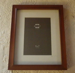Prinz Picture Frame Pine Wood Walnut Finish Holds 5" x 7" Photo Nwot - Picture 1 of 3