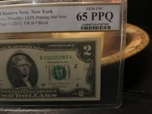 Rare 2017A STAR NOTE $2 TWO DOLLAR BILL (New York) 1 OF 32K printed PCGS 65 PPQ! - Picture 1 of 3