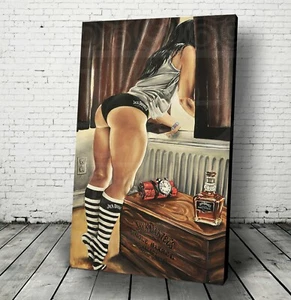 Single Barrel BAR WALL ART panties Artwork Jack pinup Adult hentai - Picture 1 of 9