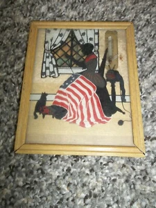 LADY SEWING FLAG  3D THERMONTER PICTURE - Picture 1 of 2