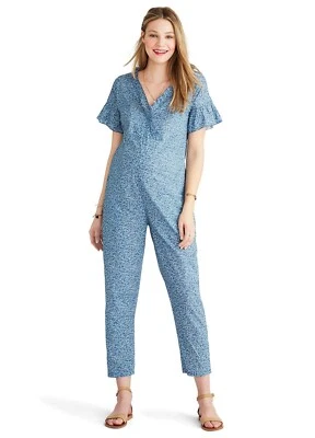 Macacão feminino Hatch maternidade THE VICTORIA azul pradaria floral $278 NOVO - Imagem 1 de 4