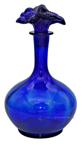 Fenton Cobalt / Royal Blue #1934 Floral Stoppered Decanter - Picture 1 of 7