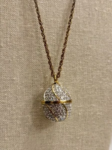SUZANNE SOMERS SILVER & GOLD TONE EGG WATCH PENDANT NECKLACE - Picture 1 of 7